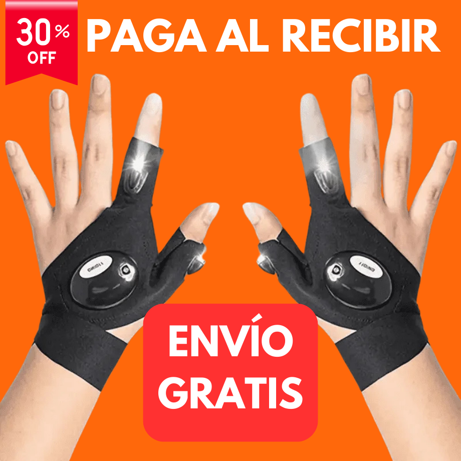 Guante con luz LED - La solución perfecta para lugares oscuros 2x1 + Envío GRATIS 🎁