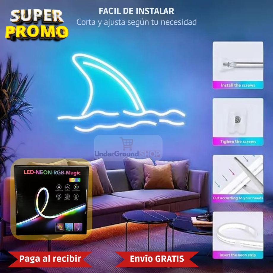 NeonFlow - Manguera de neón flexible 5M : La Revolución en Iluminación LED + e-Book GRATIS 🎁