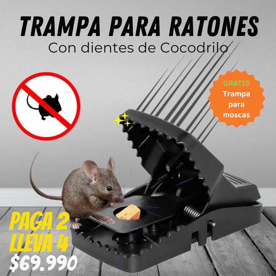 Trampa para ratones Cocodrilo - Paga 2 Lleva 4 + OBSEQUIO: Trampa para moscas GRATIS🎁