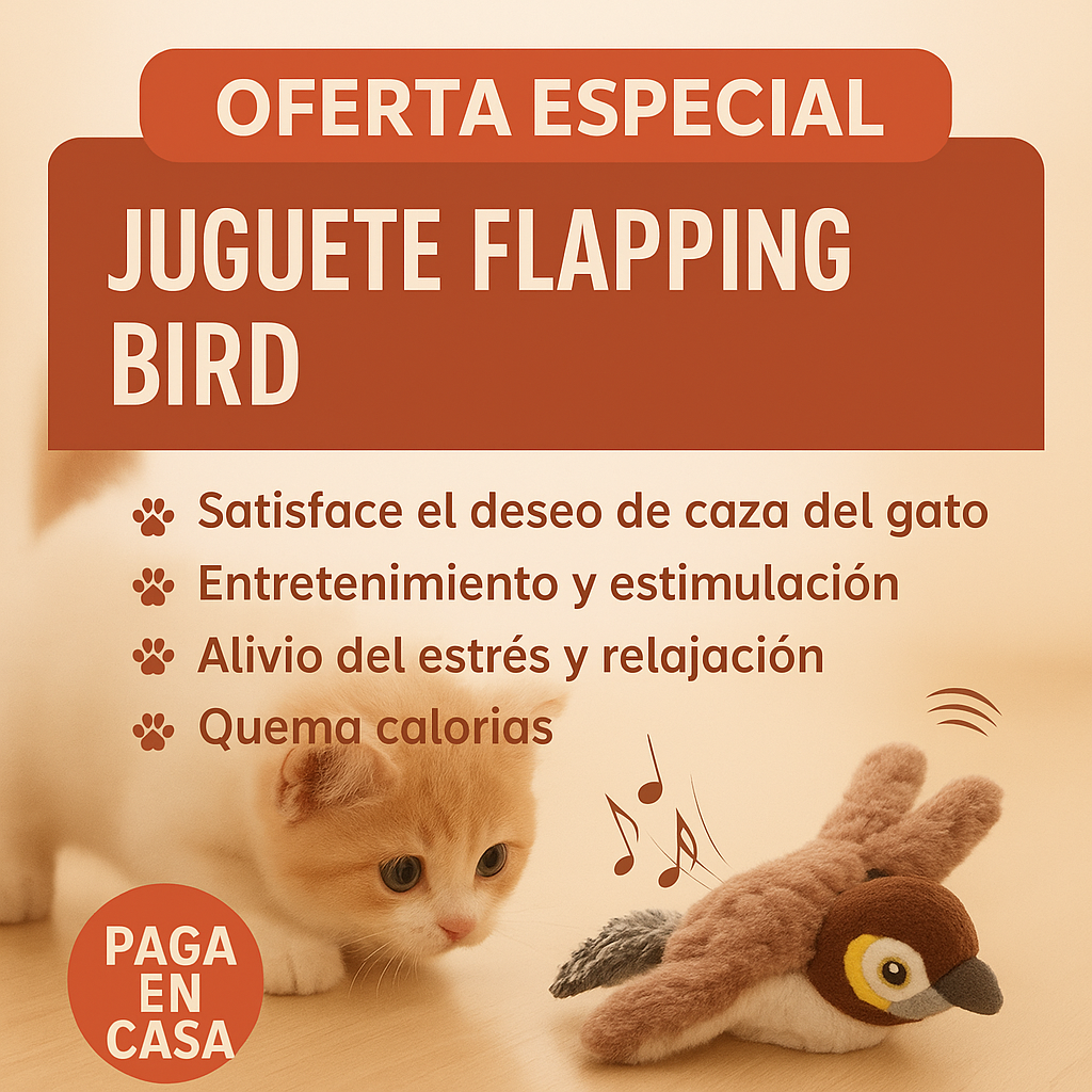 Flapping Bird - El mejor juguete para tu gato🐈 - Aletea y suena como si fuera Real. QUEDAN POCAS UNIDADES!