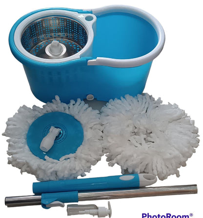 🧼 Trapeador Giratorio 360° GRANDE y Cubeta con desagüe + Repuesto Adicional GRATIS 🎁