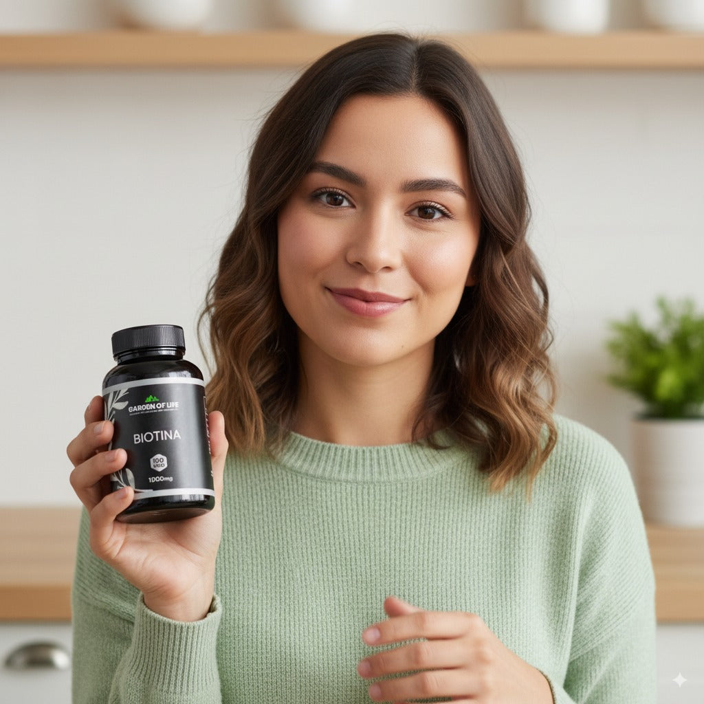 Biotina Garden of Life – Nutrición real para tu cabello, piel y salud 🌿  x 100 Capsulas