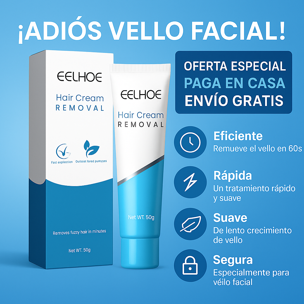 Crema de Depilación Facial Eelhoe - Elimina el vello facial en minutos!