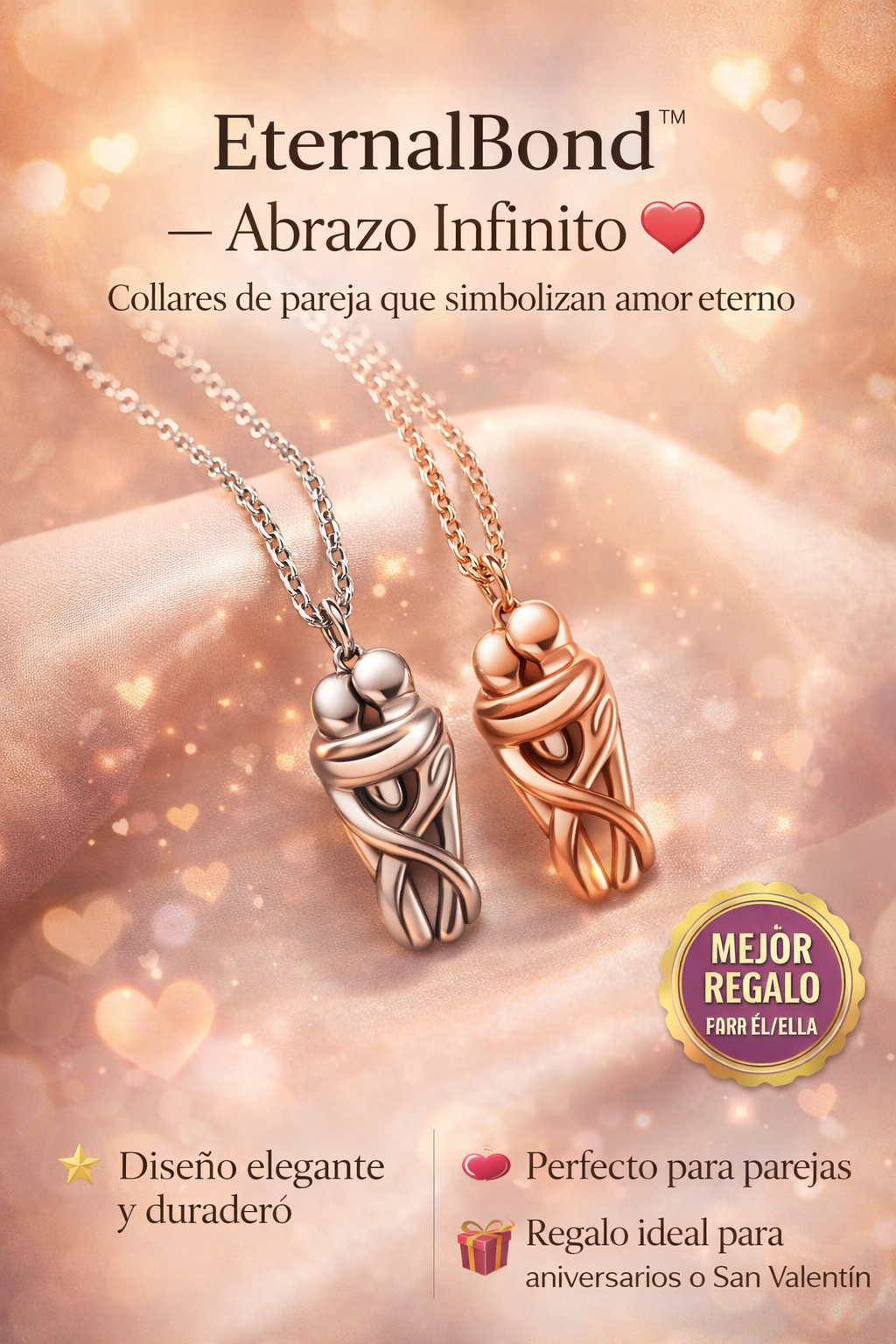 EternalBond™ 💞 – Collar de Pareja Abrazo Infinito