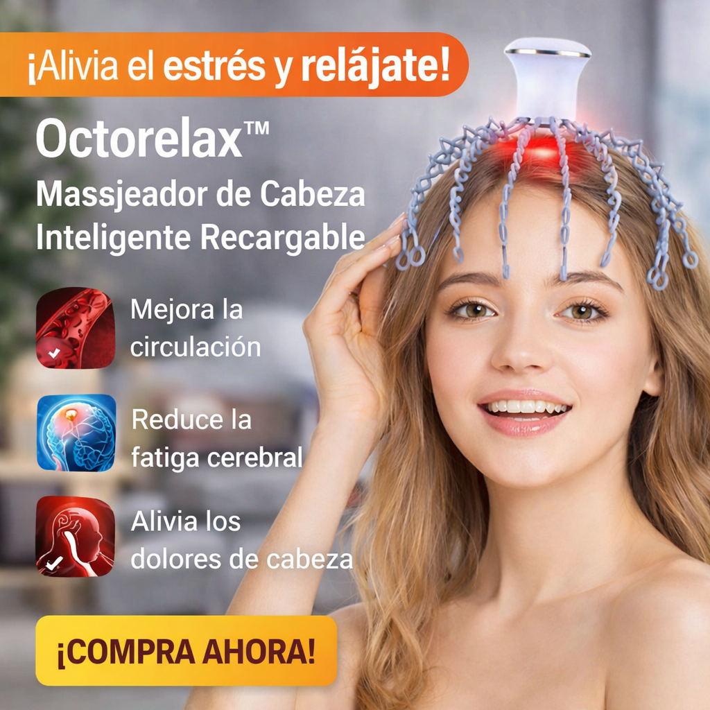 🐙 OctoRelax™ – Masajeador de Cabeza Inteligente Recargable