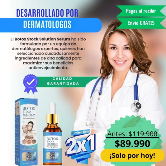 Botox Stock Solution - Reafirma, Reduce Arrugas y Manchas de tu Rostro 2x1 + OBSEQUIO GRATIS 🎁