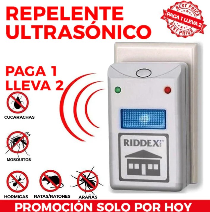 Repelente Ultrasonico Riddex 2x1  - PlagaFree