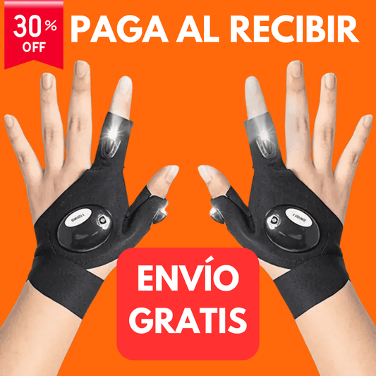 Guante con luz LED - La solución perfecta para lugares oscuros 2x1 + Envío GRATIS 🎁