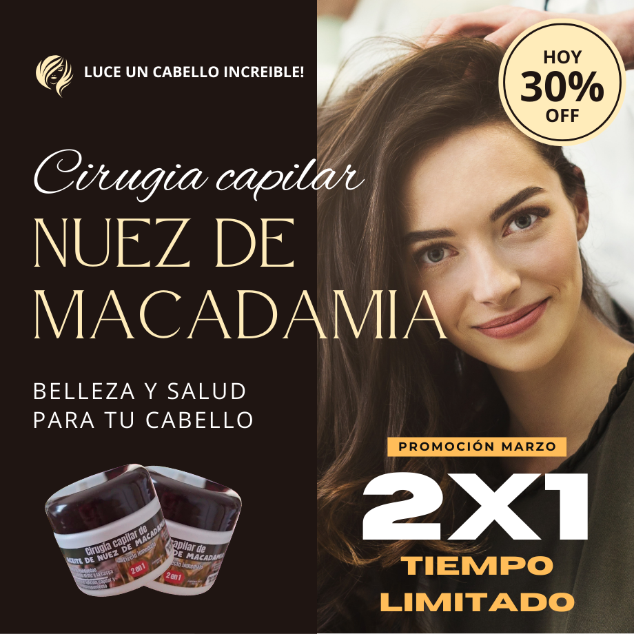 Cirugia capilar Nuez de macadamia x 300ml. Oferta 2x1 + e-book GRATIS 🎁