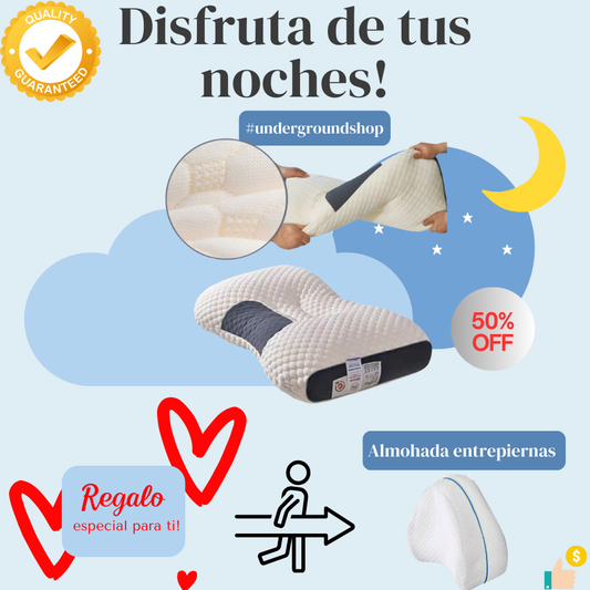 🌛 Almohada Ortopedica Viscoelastica 😴 LLEVA GRATIS 🎁  Almohada para entrepiernas 🦵